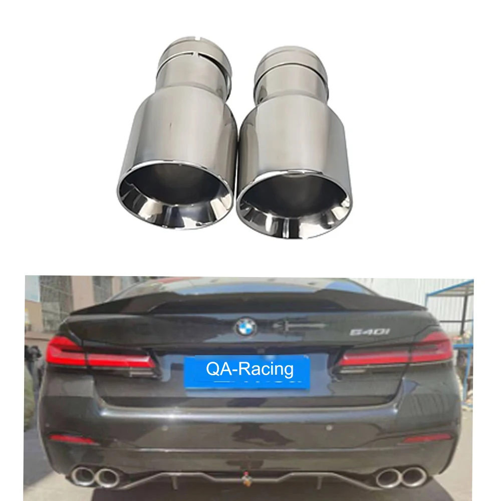 1Pcs Car Exhaust Tail Pipe Bright Stainless Steel Straight Welding Bevel Edge Shinny Muffler Tip