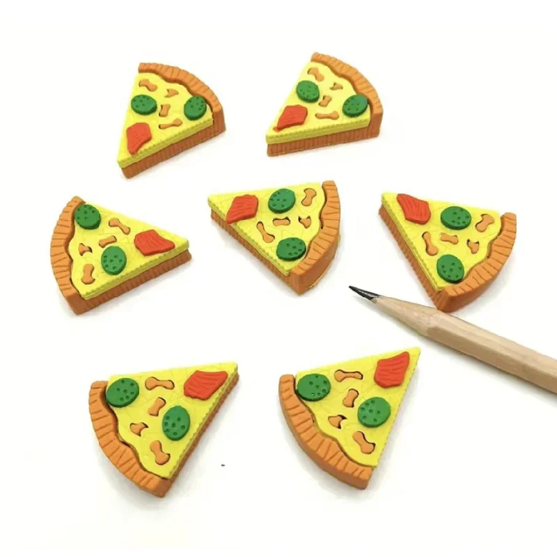 1 Pcs Creative Modeling Simulation Pizza Eraser Student Studying Stationery Supplies