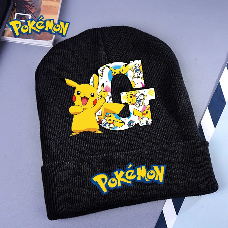 2024 جديد البوكيمون محبوك قبعة القبعات بيكاتشو الشتاء إلكتروني قبعة الكرتون قبعة الاطفال صبي الفتيات هدايا عيد الميلاد استحمام الطفل #4