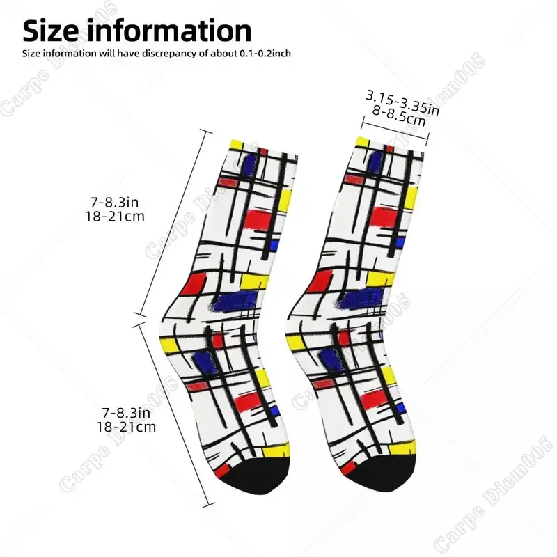 Nuevos hombres masculinos Casual Mondrian minimalista el estilo arte moderno calcetín gráfico calcetines de mujer Primavera Verano Otoño Invierno