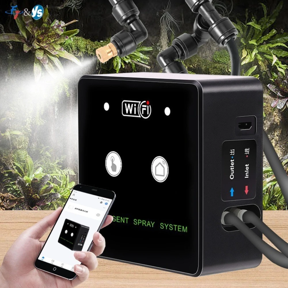 

Rainforest Sprayer WiFi Control Automatic Mist Rainforest Timing Spray System Kit Irrigation Timer Reptile Sprayer Humidifier