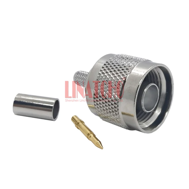 RF RG142 RG141 LMR195 3D-FB RG58U Male N Type Plug Crimp Straight N Male Connector