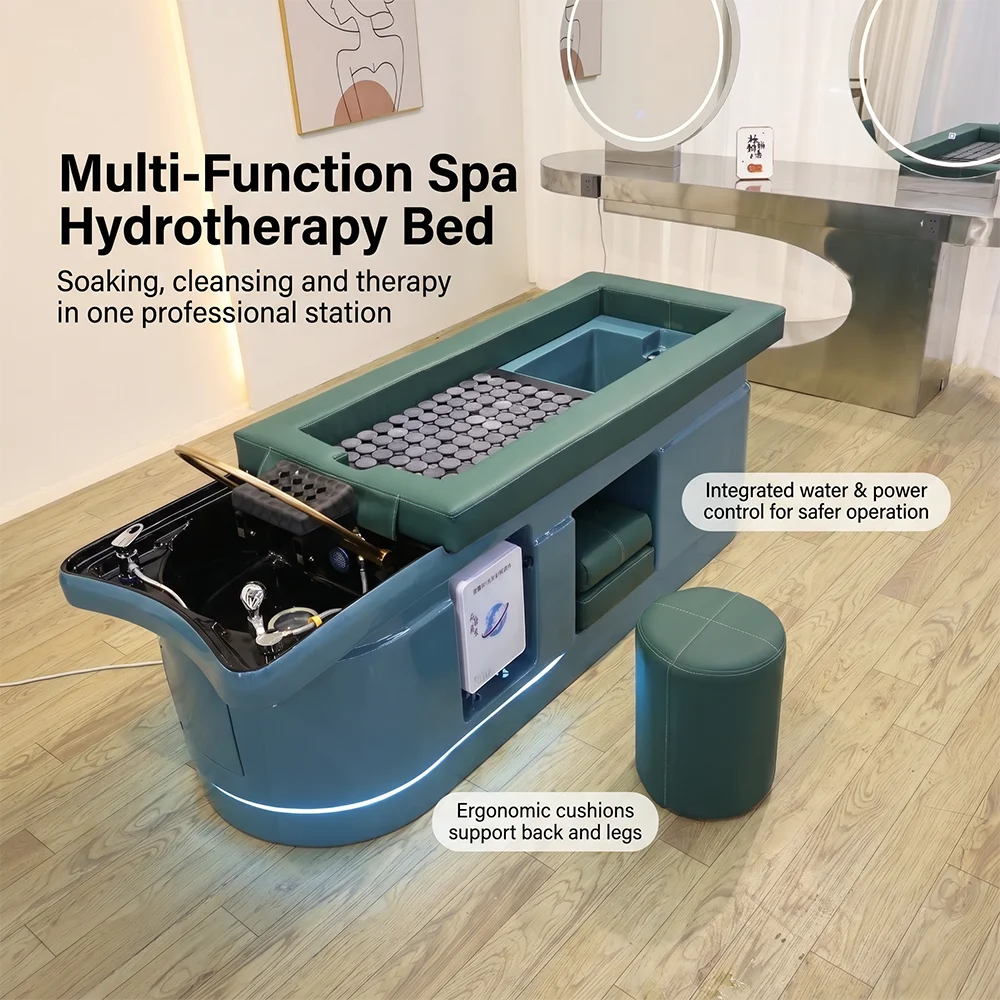 Head Spa Furniture Body Treatment Shampoo Bed Sauna Base Salon Massage Table Bed With Pedicure