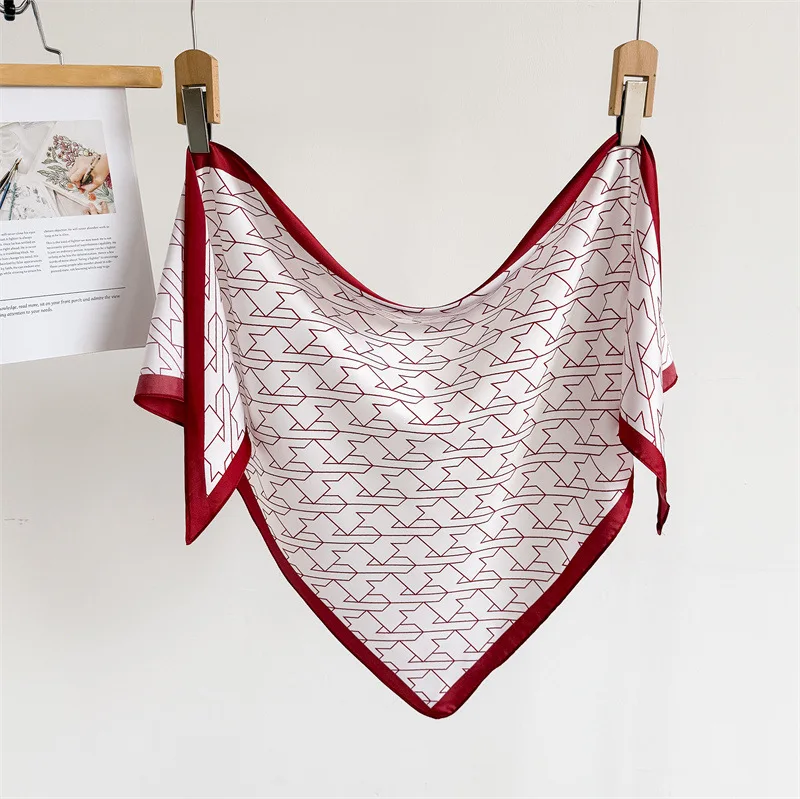 

Wrap Around Triangular Scarf Women Silk Feeling Satin Head Scarf Ladies Neck Kerchief Hair Bandana Shawl Wrap Hijab Foulard New