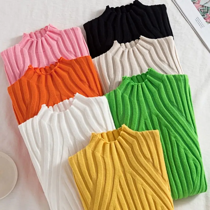 

f-High Ne облегающий вязаный базовый слой Top Street Sle Long Sve осень-зима женский облегающий цветной вязаный свитер