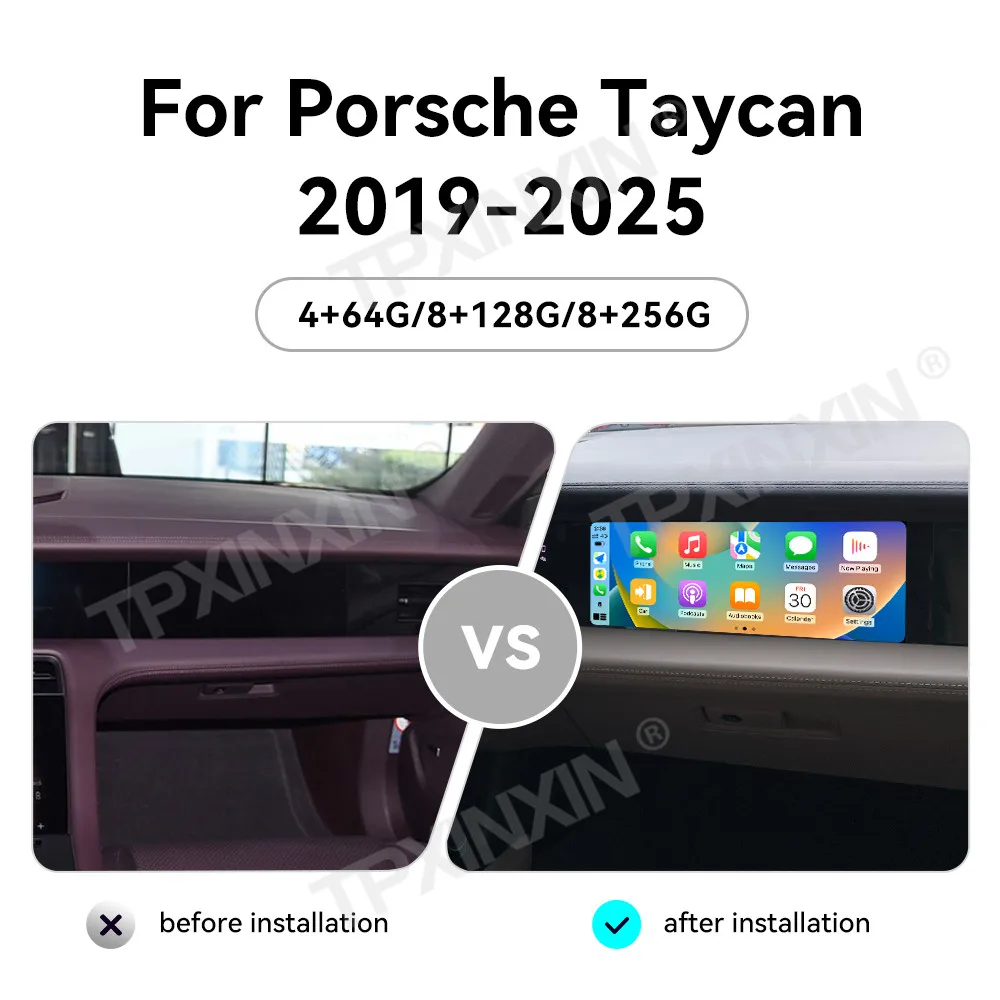 11.0 Inch Android 14.0 Screen For Porsche Taycan 2019 - 2025 Car GPS Navigation Multimedia Player radio Stereo carplay head unit