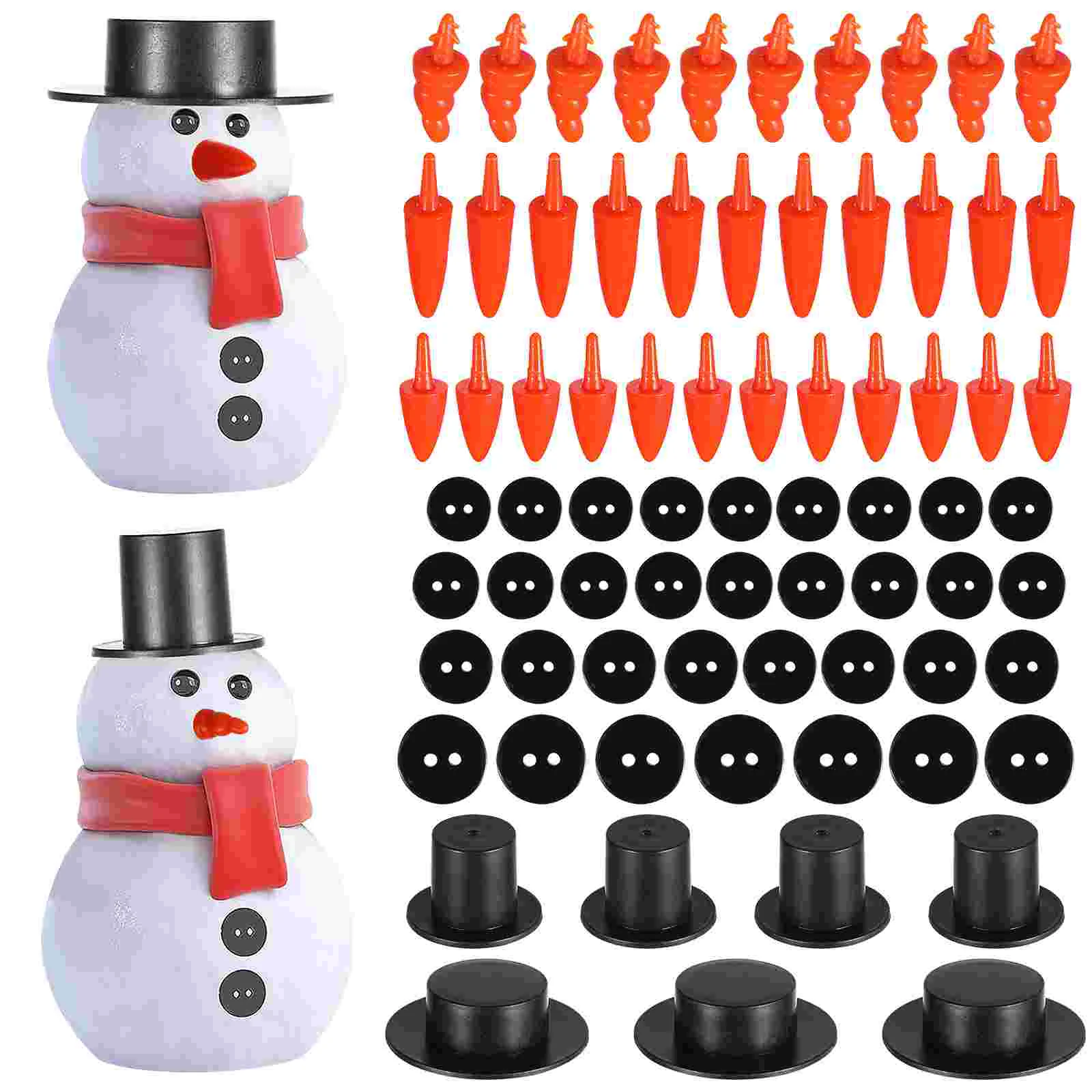 320 pçs natal boneco de neve acessórios kit inverno crianças presentes botões nariz decoração halloween diy decorações mini chapéus pretos