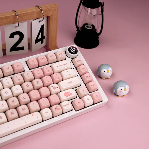 Imagen 2 del producto XVX Sakura Juego de teclas de 143 teclas MOA Profile Dye-Sub PBT Pink Girl Keycaps Regalo para teclado mecánico para juegos