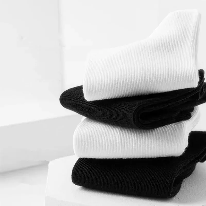 5Pairs/Lot Black White Kids Socks Casual Baby Girls Boys Cotton Stripe Mesh Summer Autumn Preppy Children Socks For 1-8Years