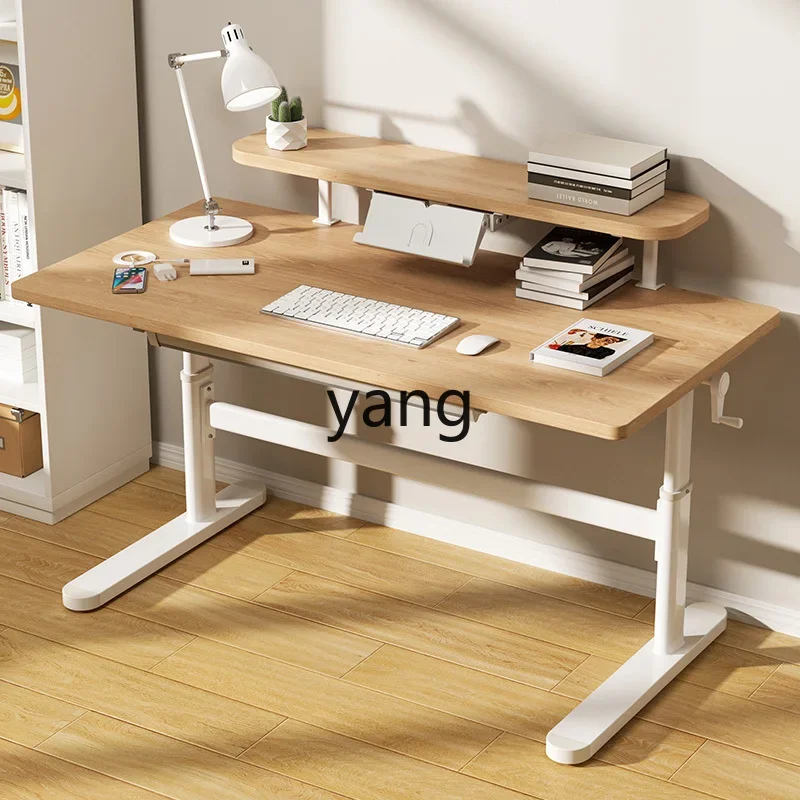 

LH study table household liftable and chair solid wood writing table
