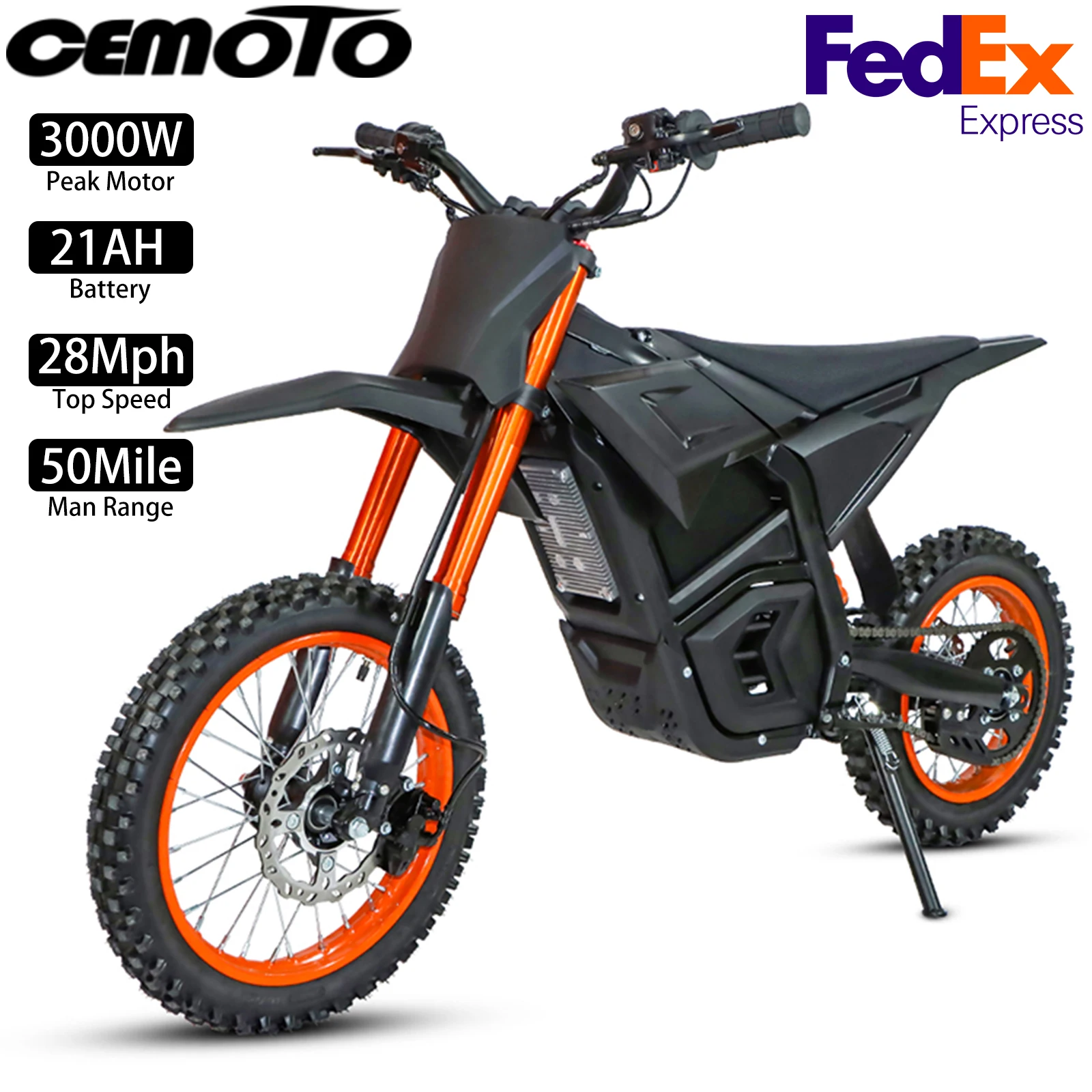 Bicicleta eléctrica de motocross 3000W, 28Mph, 50 millas, bicicleta eléctrica todoterreno para desplazamientos urbanos, 14" 48V 21AH, suspensión total