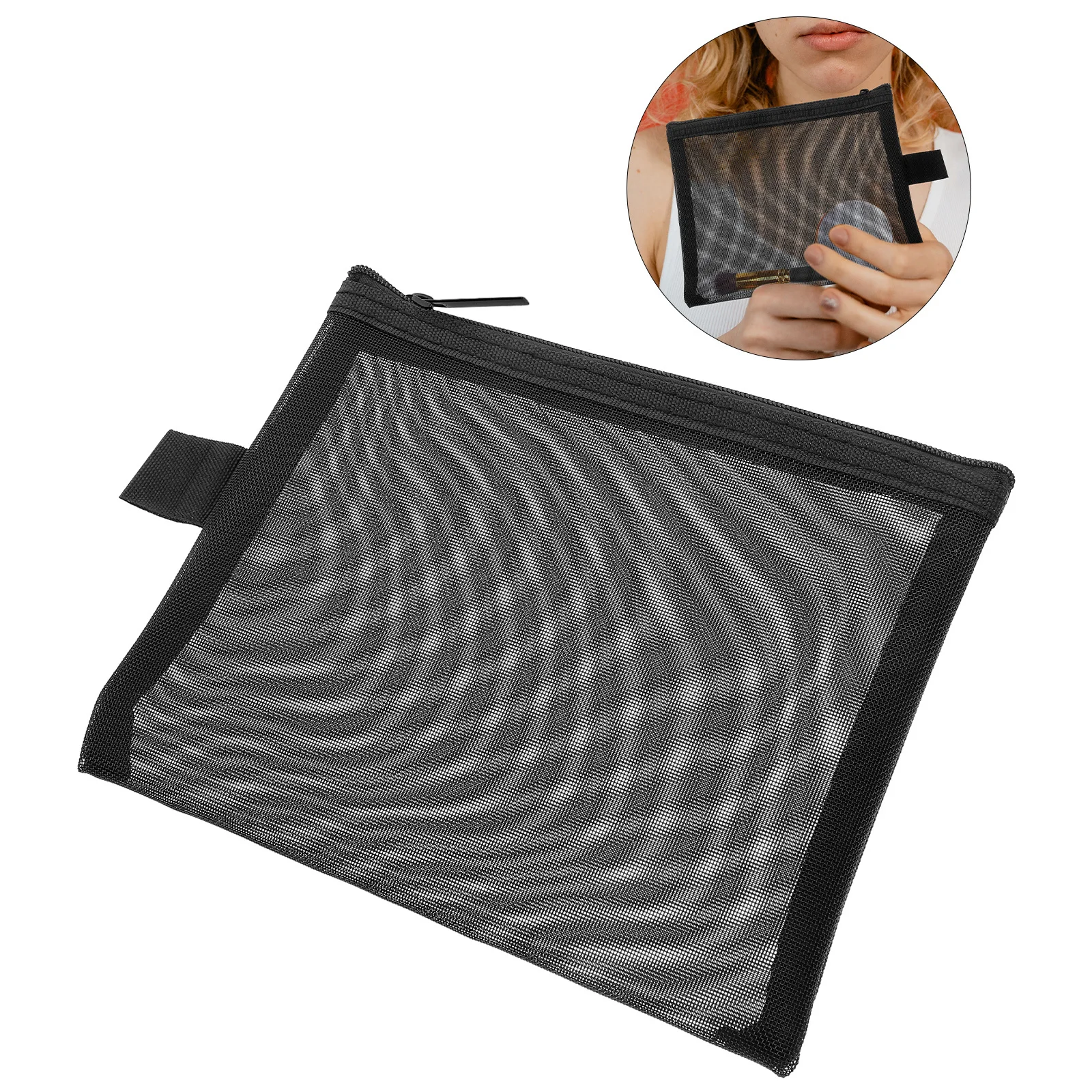 2 قطعة حقائب مكياج شبكية من النايلون، منظم أدوات الزينة خفيف الوزن، تخزين مكياج صغير للسفر #4