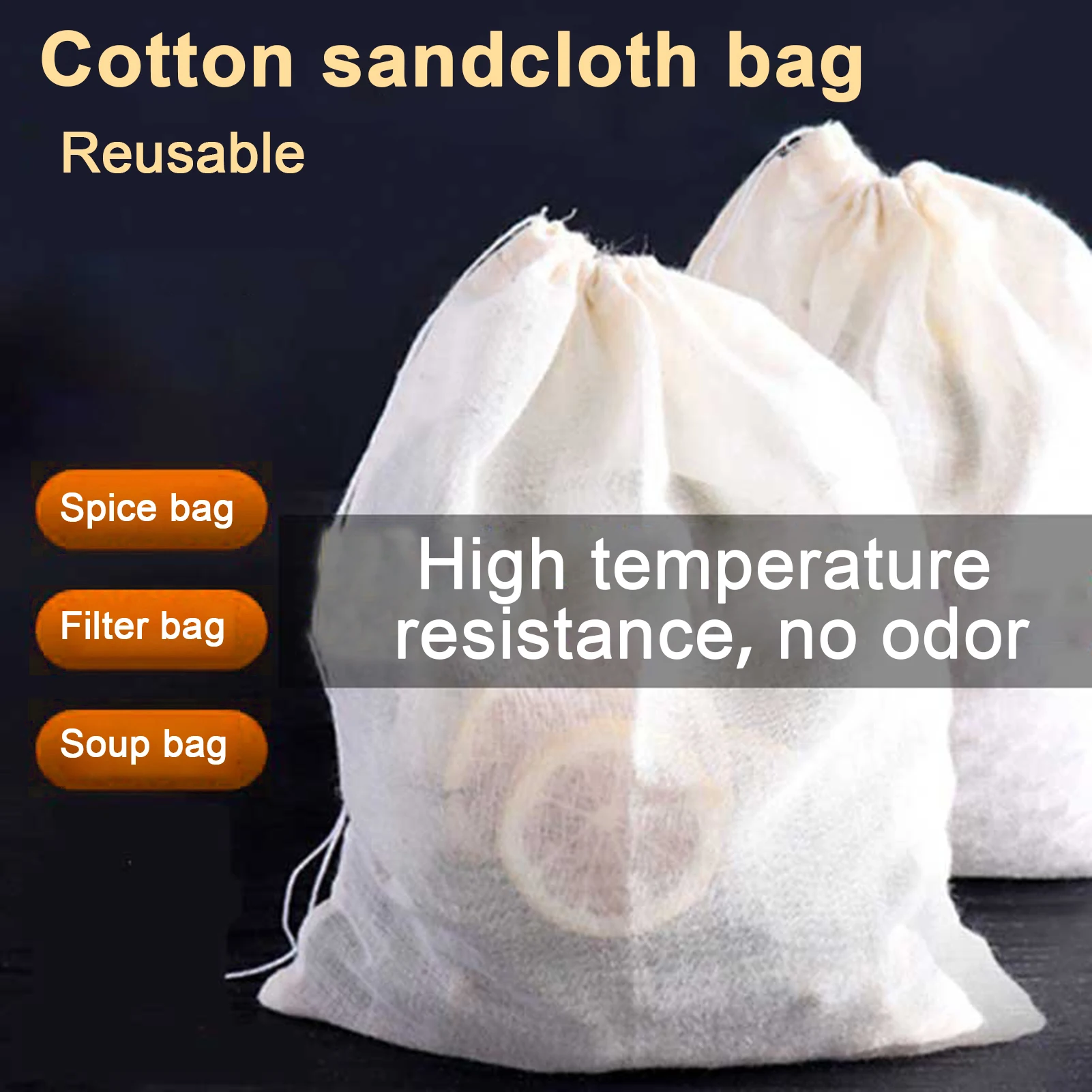 50 Pcs Spice Bags for Cooking Soup Drawstring Bag Tea Bags Unbleached Cheesecloth Bag Powder Sachets for Straining Making Tea