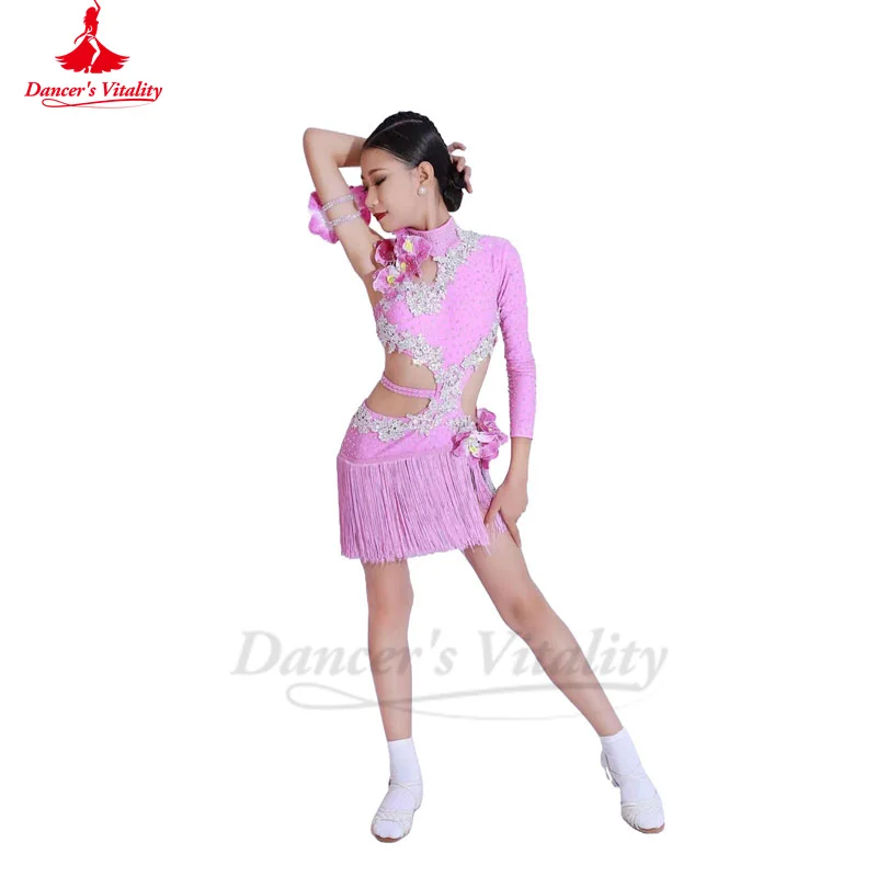 Latin Dance Dress for Women Child Custom Rumba Chacha Tango Performance Clothing Skirt Adult Children Latin Competiton Dresses