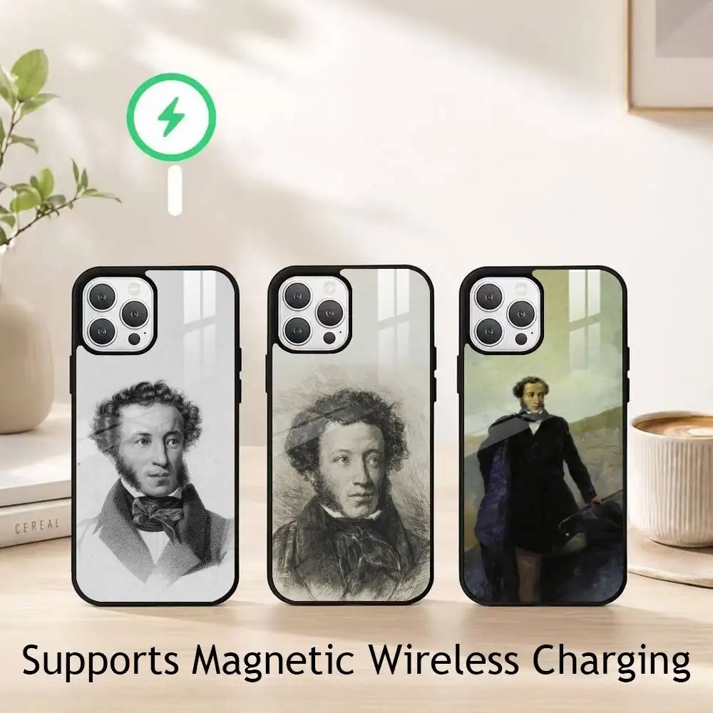 Art A-Alexander Pushkin gift Phone Case For iPhone18,17,16,15,14,13,12,11 Plus,Pro Allows magnetic wireless charging