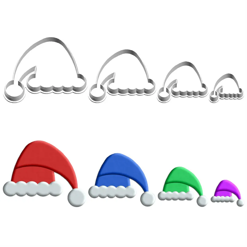 Four Specifications Cartoon Etiquette Decoration,Christmas Hat,Plastic Molds,Cake Fondant Tools,Cookie Sushi Fruits Cutters