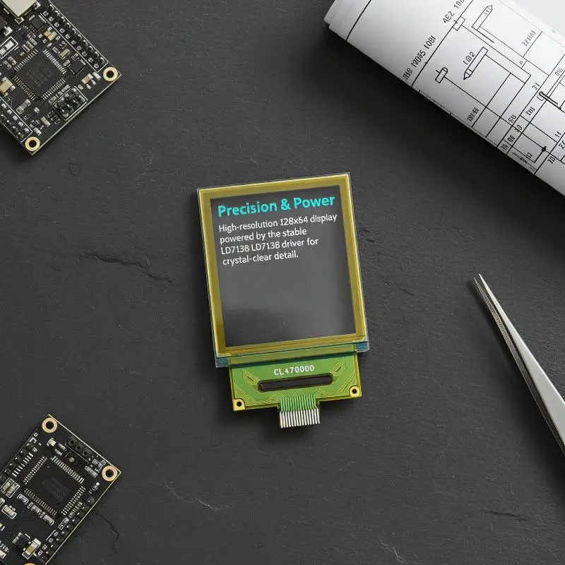 

Transparent 1.5 Inch PMOLED Display 128x64 65K Colors SPI Interface for DIY Wearable Electronic Projects