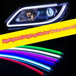 2Pcs 12V 24V 60cm DRL Flexible Tube Headlight Strip Light Universal Daytime Running Light Angel Eyes Turn Signal Lamp 24V Van