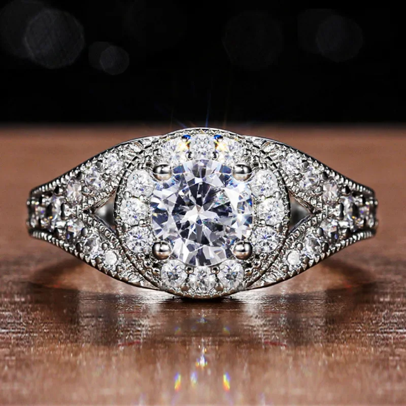 2026 Milan Girl Cubic Zirconia Ring Trend Eternal Love Temperament Elegant Bride Wedding Dazzling Jewelry Jewelry Wholesale