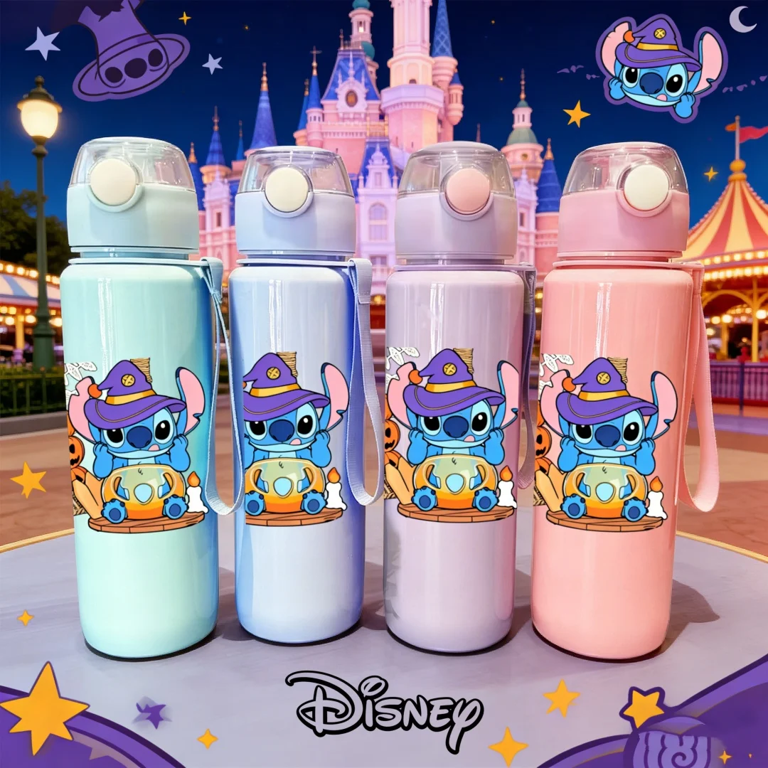 

3D Printed Disney Magical Stitch Water Bottle, New Push-Button Flip-Top Cap, Reusable, Lightweight Travel Bottle, Fun Design