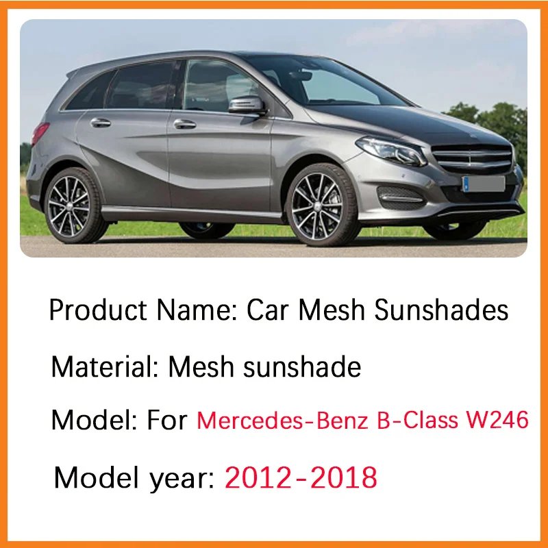 

For Mercedes-Benz B-Class Accessories W246 2012-2018 Mesh Windows Sunshade Sun Visor Side Window Sun Shade Privacy Curtain Cover