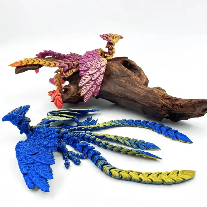 3D Printed Long Tail Phoenix Simulation Animal Model: Joint Movable Design – Perfect as Home Ornament & Engaging Children’s Toy