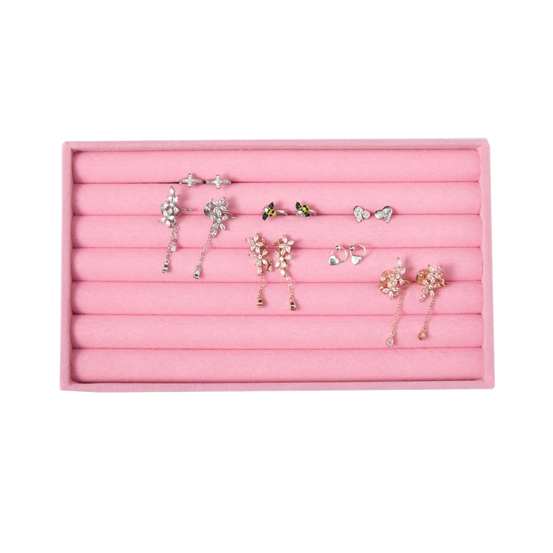 عرض المجوهرات المخملية، حامل مجوهرات رائع قابل للتكديس، أقراط دائرية محمولة، صندوق منظم