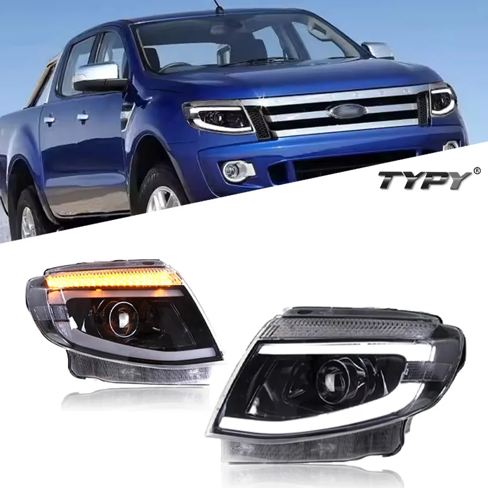 

Car Head Lamp For Ford Ranger T6 2012-2015 Upgrade Modified to NEW Ranger Dynamic Turn Signal Brake Car LED Headlights Assembly