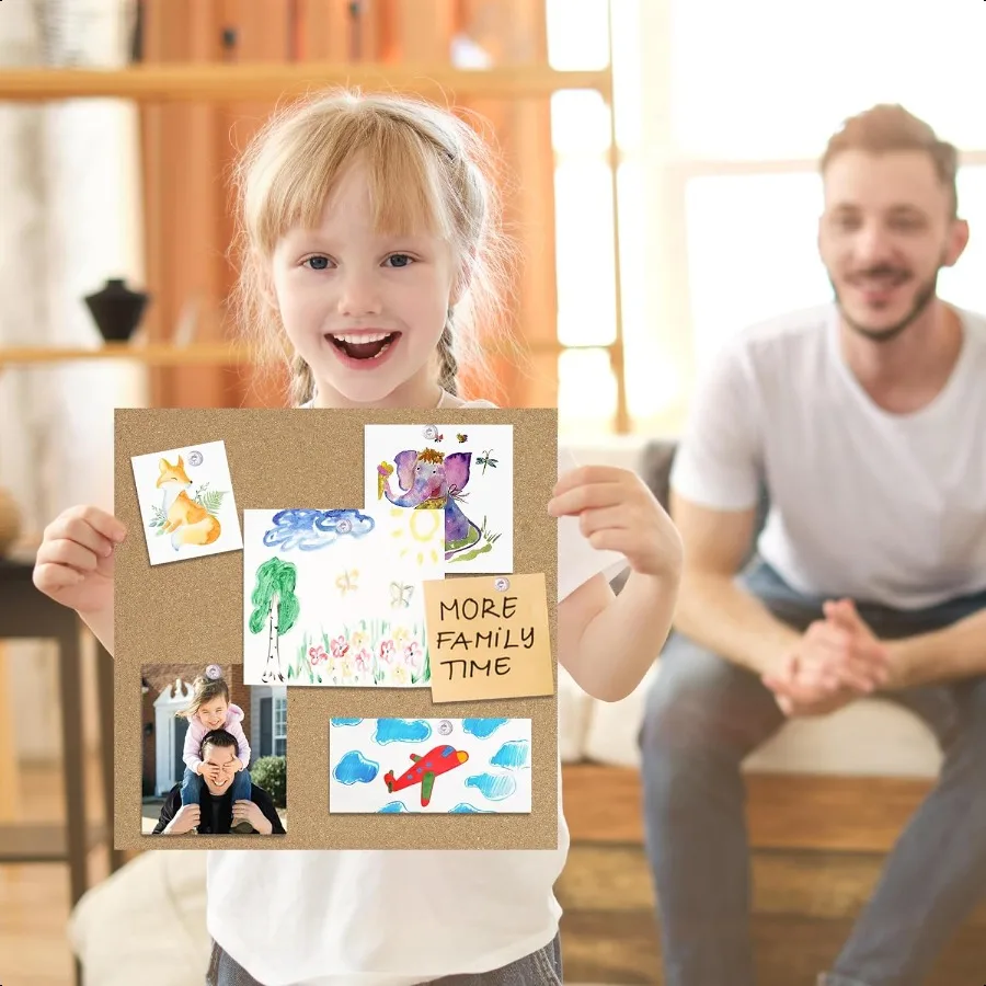 لوحة الفلين لوحة الإعلانات 12x121 2 "سميكة لوحة الفلين البلاط 6 حزمة ذاتية اللصق لوحة دبوس مربعة صغيرة للجدران لوحات الفلين ل #6