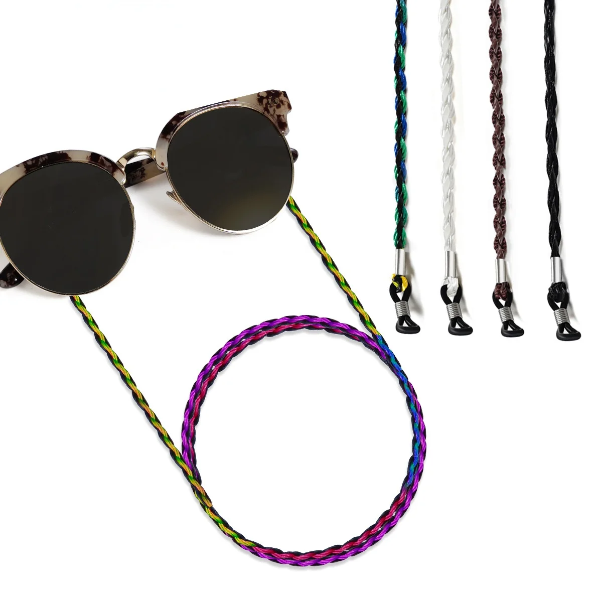 2023 Reading Glasses Lanyard, Sunglasses Rope Women,PU Twist String for Glasses Rope, Two-color Twist Glasses Strap Man