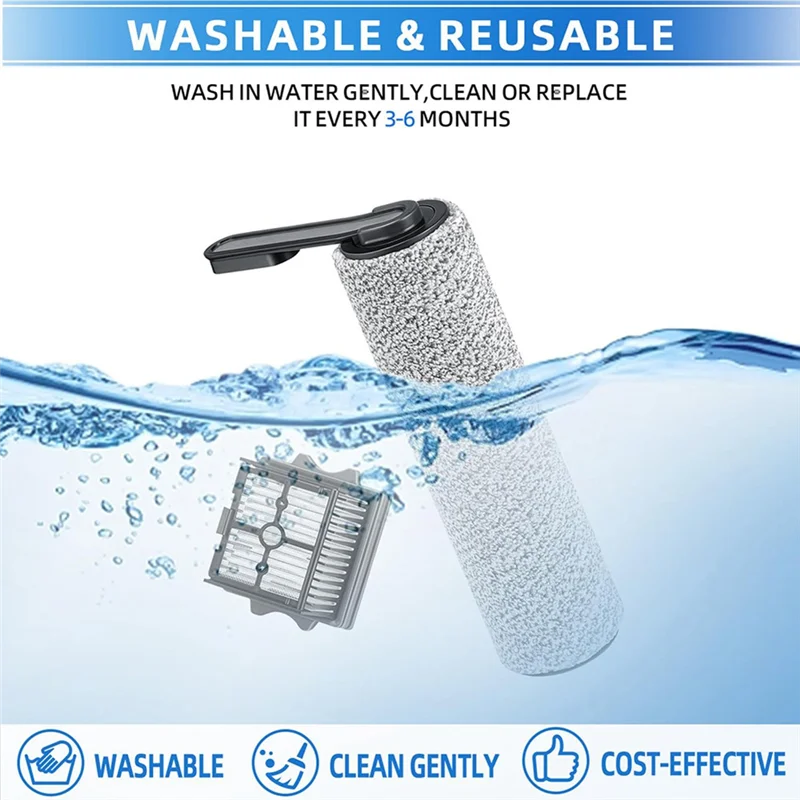 A44T For Tineco Floor Scrubber Accessories Steam 2.0/Steam2.0 Pro Max Roller Brush Filter  Replacement Parts Brush