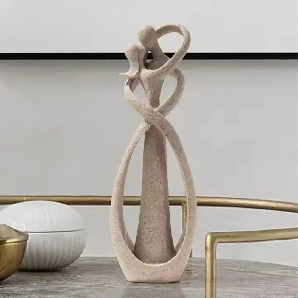 Nordic Style Creative Home Decor: Embracing Couple Sculpture for Office, Bookshelf, Living Room, Bedroom, Tabletop Decoration