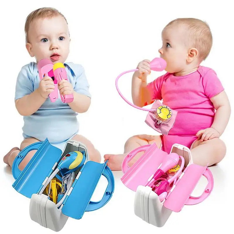 Simulated Medicals Shoulder Bag Sets Doctor Equipments Suitcase Children Play House Toys Birthday Gifts