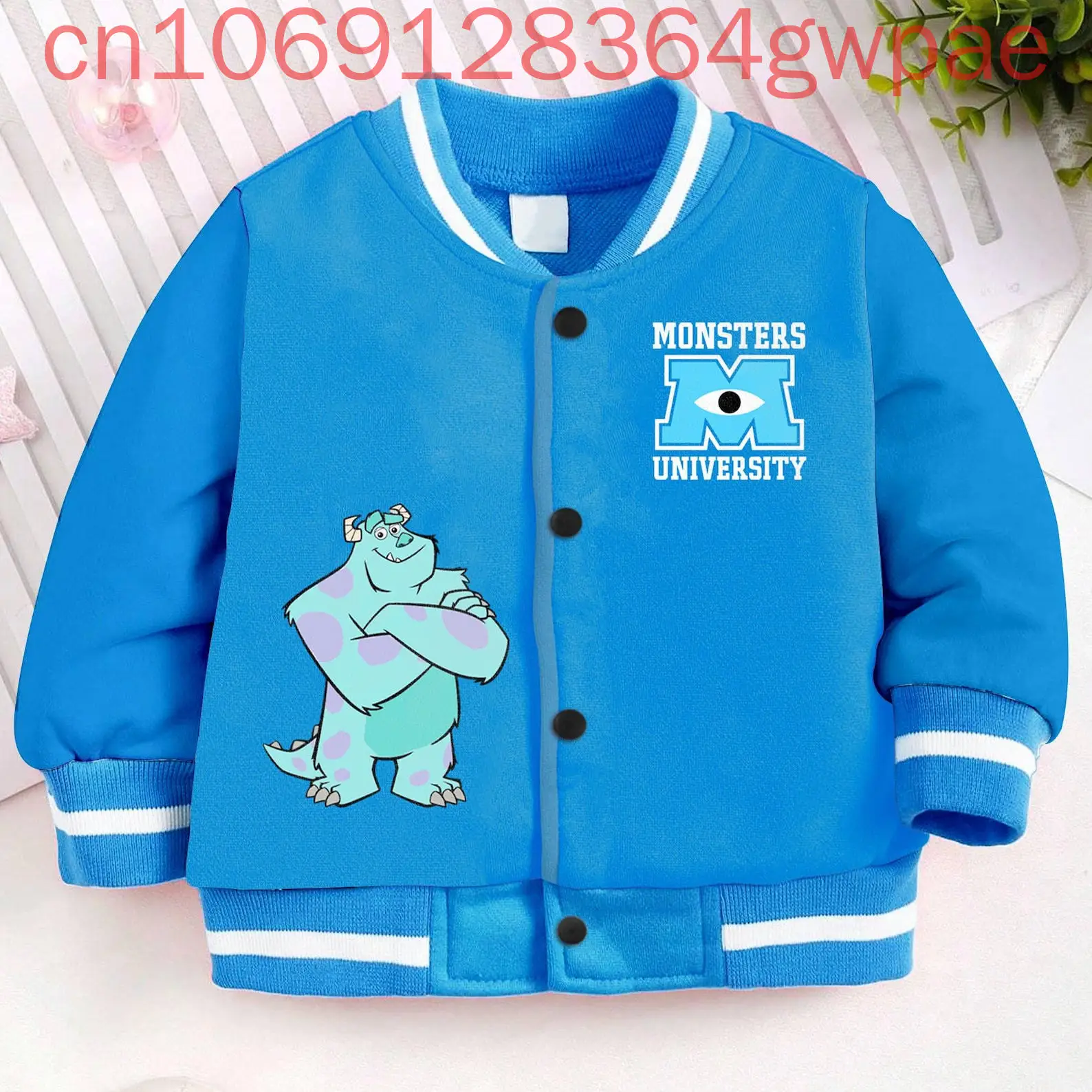 ディズニーモンスターズインク野球ジャケットメンズレディースヒップホップ原宿ジャケット Streetwea ボーイズガールズルーズカレッジコート