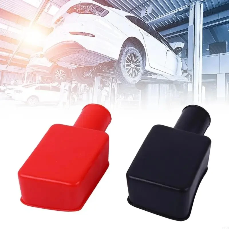 1Pair Car Battery Pole Positive And Negative Protection Cover Soft Plastic Flexible Battery Terminal Insulator Protective