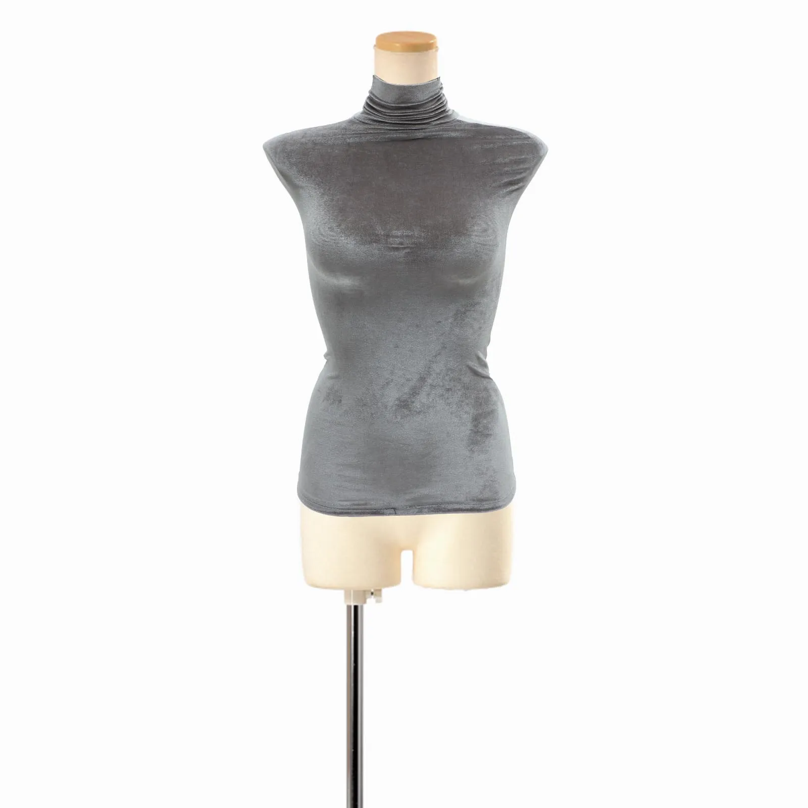

Grey Velvet Female Mannequin Cloth Cover Reusable Upper Body Display Accessory For Women Suits Coats Retail Stores