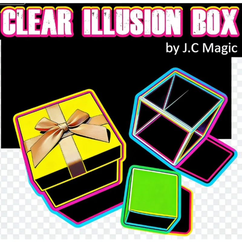 Clear Illusion Box by J.C Magic Small Object Appears from Empty Transparent Box, Close-Up Magic Trick, Magician Props & Gimmick