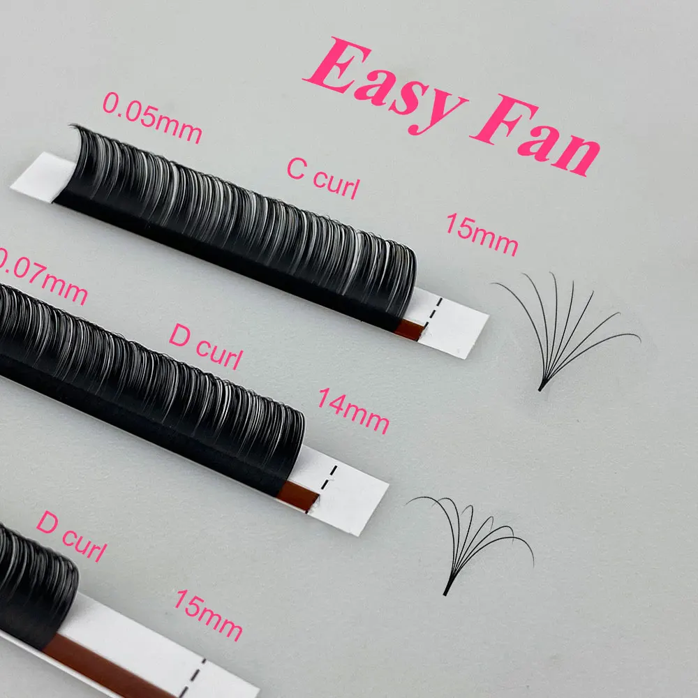 Abonnie 0.03 Mate Black Easy Fan Eyelashes Extensions Auto Fan Eyelashes 8-25mm Soft Easy Fans Blooming Lashes Extensions