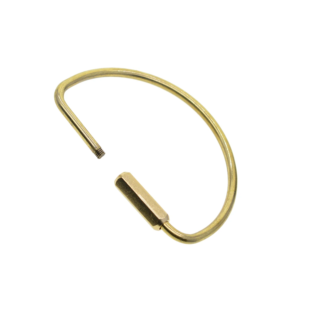 6  pcs 60mm large  solid brass D shapearch semicircle screw lock hook Carabiner Keyring Keychain EDC tool scrap booking biner image 5