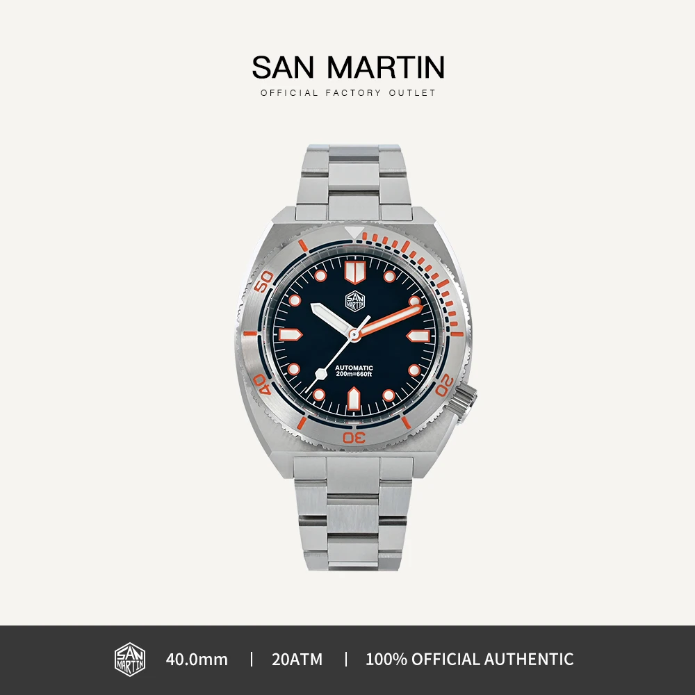 

San Martin Luxury 40mm Diving Watch for Men Bezel Sports Automatic Mechanical Watches Stainless Steel 20Bar Waterproof SN0067