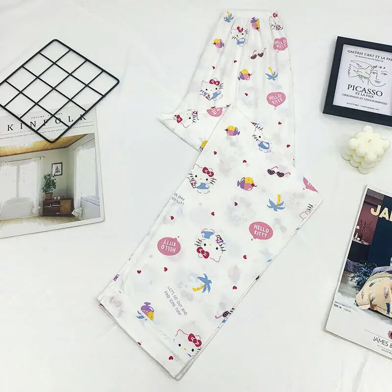 

Korean Version of Cartoon Women's Pajama Pants for Girls New Summer Trousers for Student Loose Casual Home Pants Sweet Soft