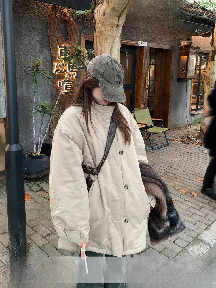

Новинка: Женская зимняя куртка i Color Workwear из хлопка, утепленная, с воротником-стойкой, свободного кроя, повседневная, на хлопковой подкладке