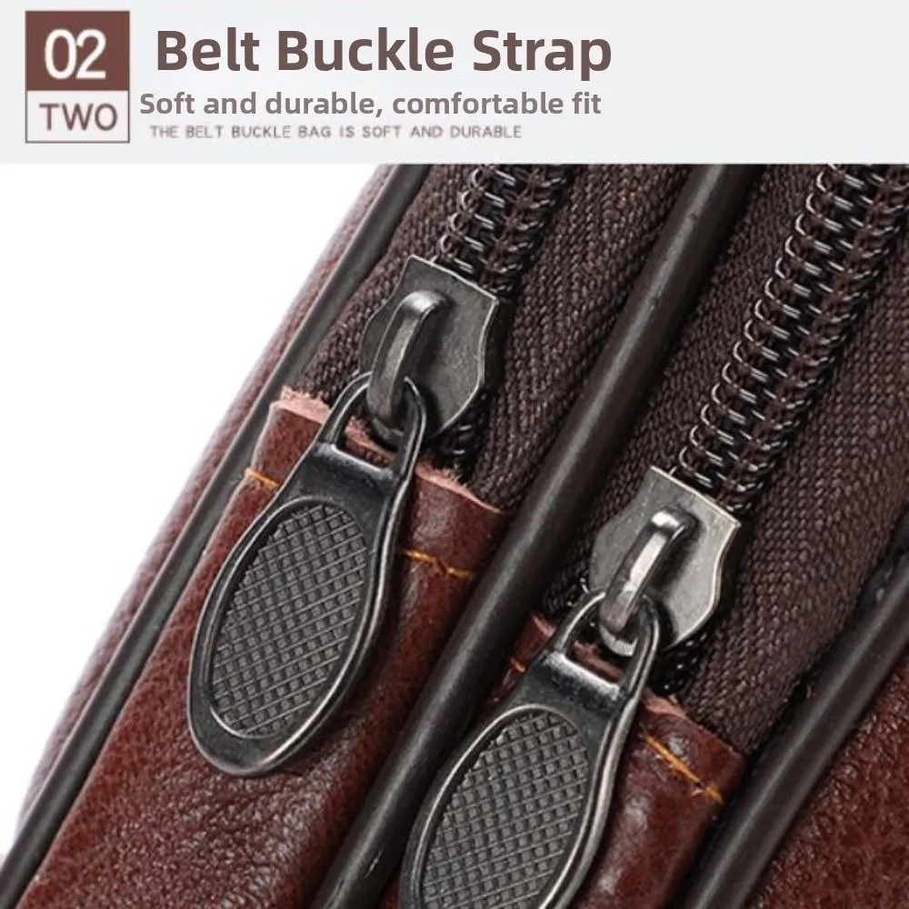 

Large Capacity Mobile Phone Pouch Case Multi-layer Leather Phone Belt Clip Case Charming Sports Phone Belt Hanging Pouch