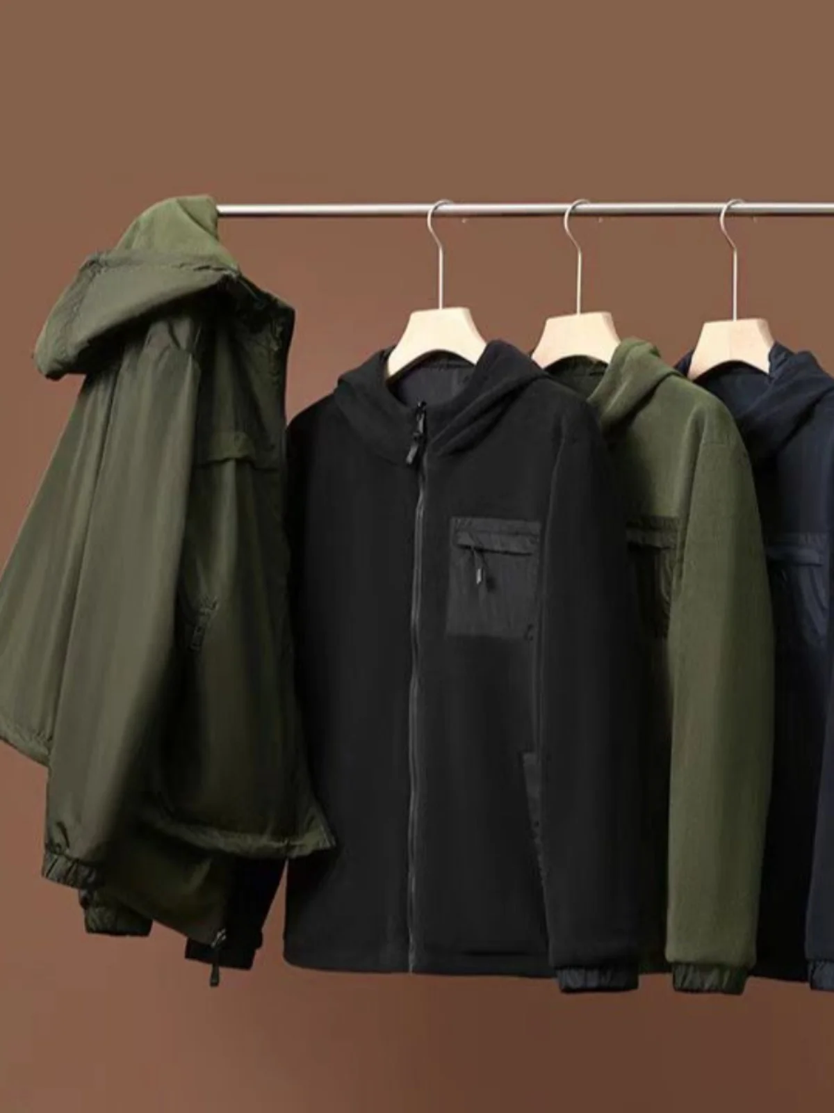 

Двусторонняя тактическая нейлоновая куртка для мужчин, уличная куртка с капюшоном, теплая, из импортного орлана, стандартный крой, флисовая подкладка.