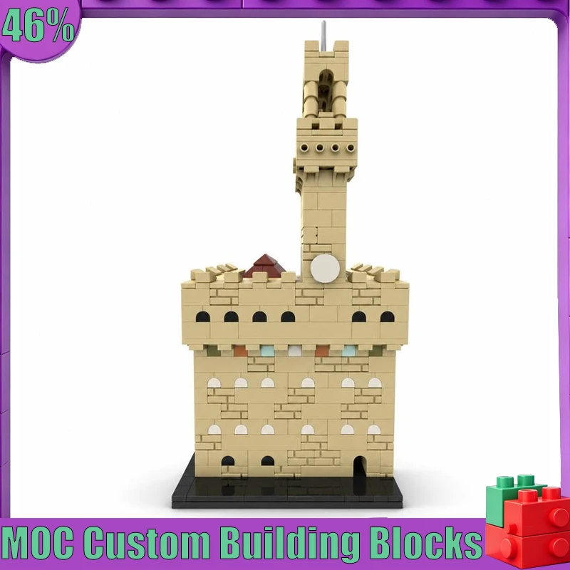 437 PCS Palazzo Vecchio Microscale Architecture MOC Building Blocks DIY Creative Assembly Educational Toy Puzzle Popular Gifts
