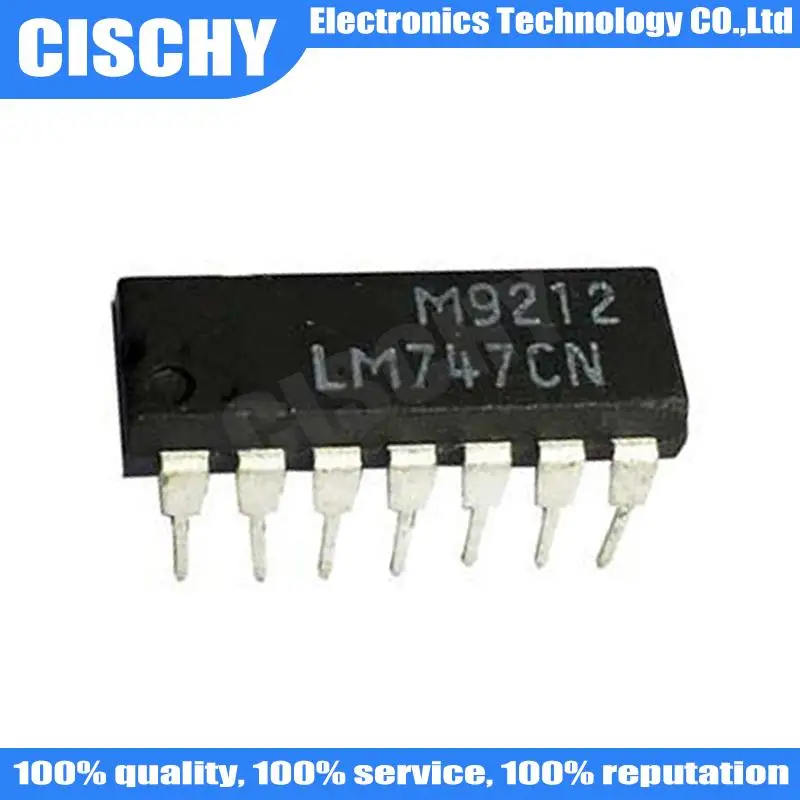 5pcs/lot LM747 LM747CN DIP-14 operational amplifier In Stock