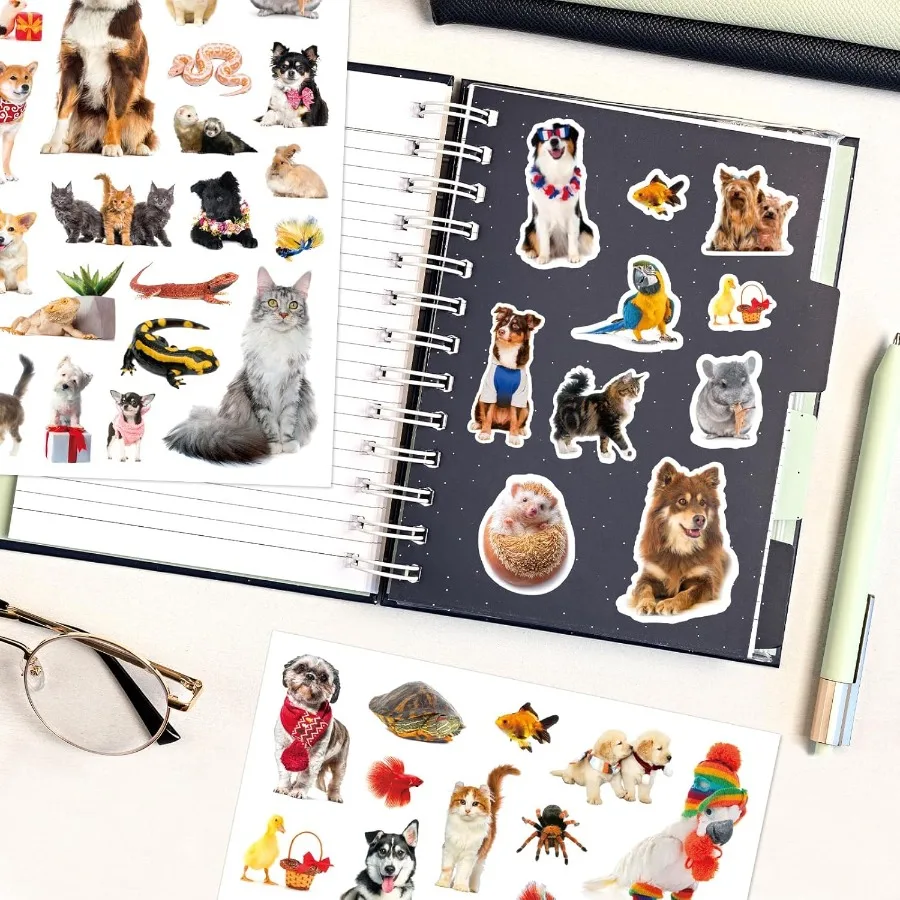660 contagens animais de estimação adesivos com cães gatos coelhos papagaios peixes pássaros e répteis para scrapbooking calendário planejamento p