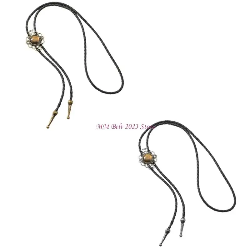 

49ME хип-хоп стили искусственная кожа сплав Боло галстук ожерелье юго-западные племенные украшения для мужчин женщин