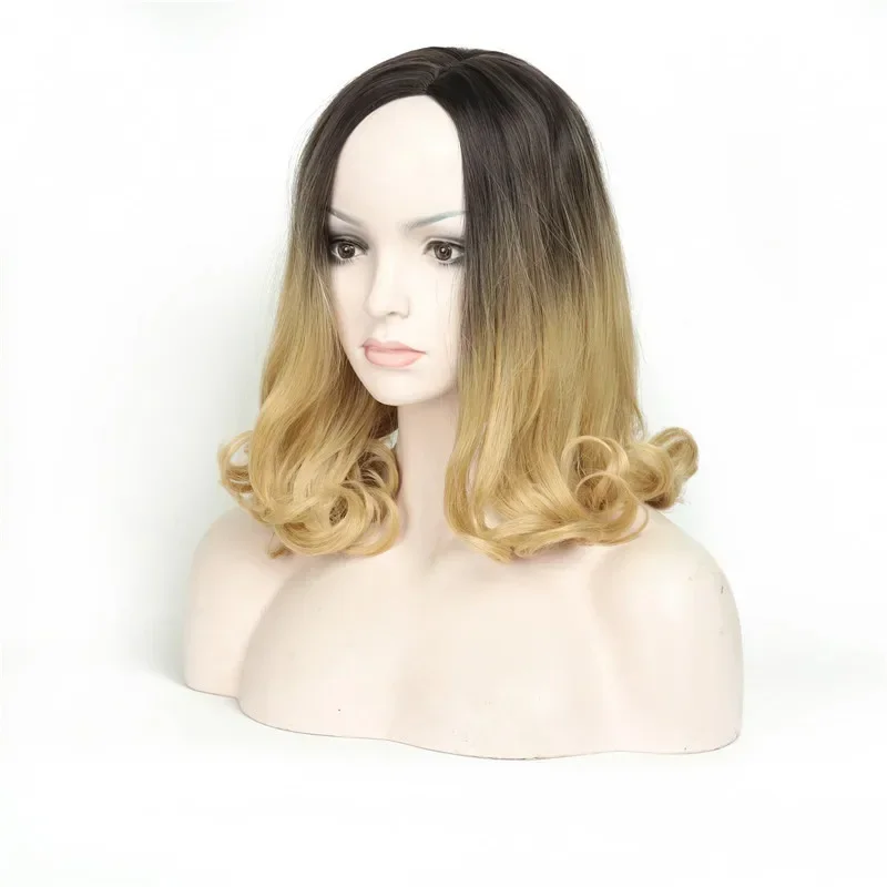 

Stylish Ombre Wavy Bob Wig, Dark Roots to Blonde Tips, Soft and Silky, Perfect for Everyday Wear, Trendy and Versatile