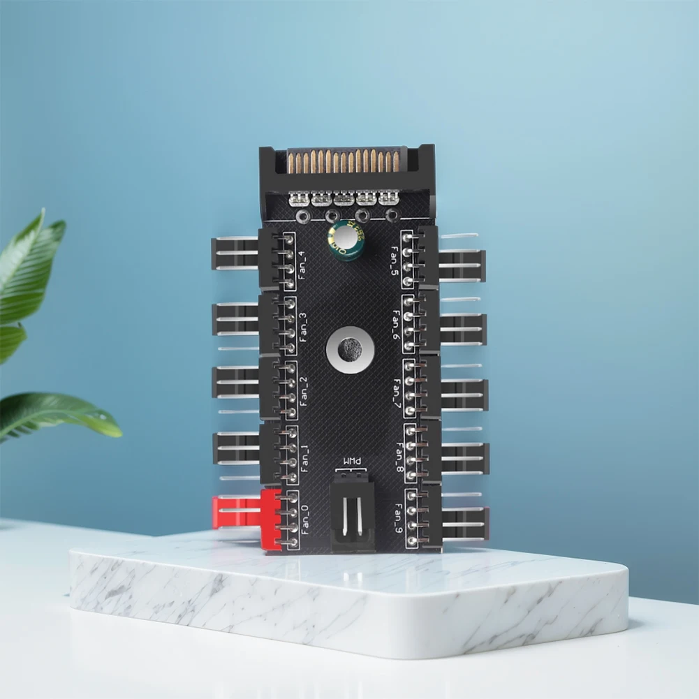 สายไฟพัดลม PWM 4 พิน ตัวแยกสายไฟ 1 ต่อ 10 ทาง ฮับจ่ายไฟ SATA สำหรับระบายความร้อน CPU ฮับระบายความร้อน อะแดปเตอร์ระบายความร้อนสำหรับคอมพิวเตอร์พีซี